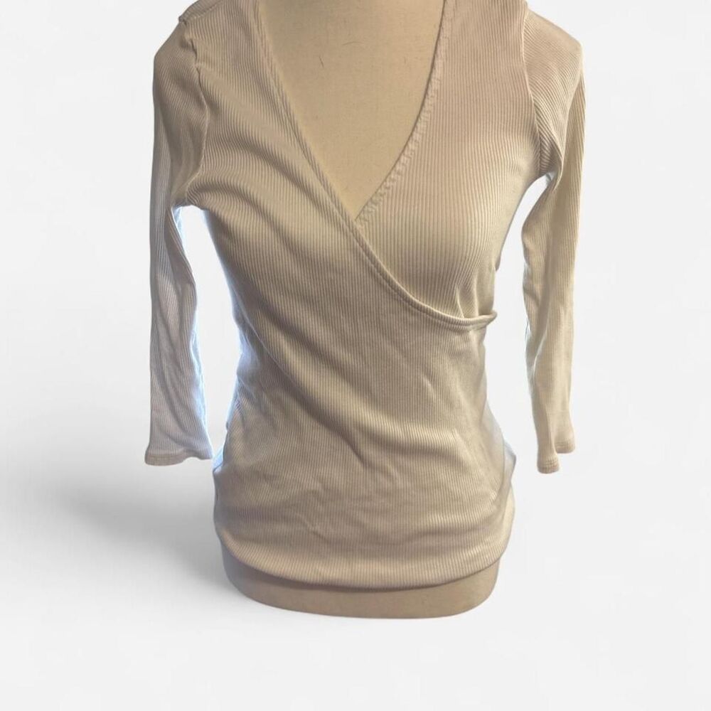 Express Women's White Wrap Blouse M